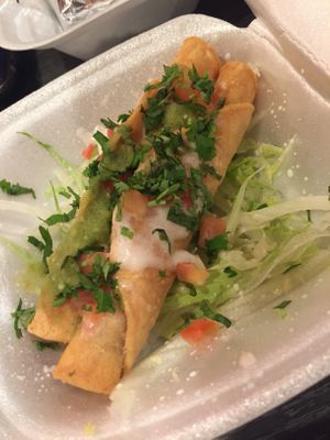 Chicken taquitos. Delicious! at Doomie's NextMex - Vine in Hollywood