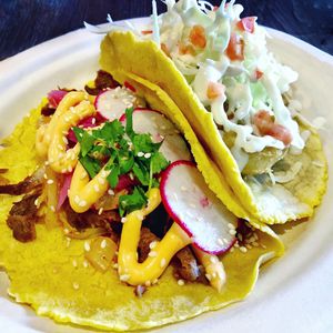 Korean Taco and Ensenada Artichoke Taco at Doomie's NextMex - Vine in Hollywood