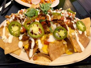 Nachos with meat at Doomie's NextMex - Vine in Hollywood