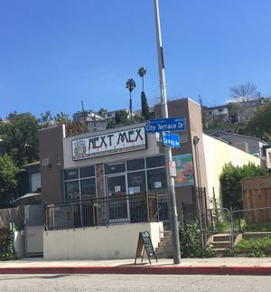 Parking across the street or on “Service Street,” an alley behind. at Doomie's NextMex - Vine in Hollywood