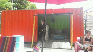 The kitchen at Ahimsa Vegan Cafe in Mirissa