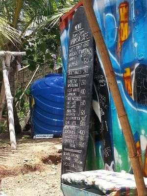 Menu as of 25/03/18 at Ahimsa Vegan Cafe in Mirissa