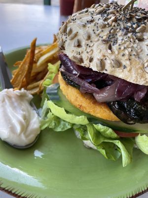 Vegan Burger  at Happy Cactus in Fuerteventura