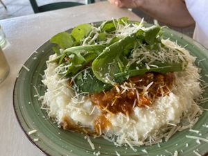 Happy Meal: seitan stew with polenta  at Happy Cactus in Fuerteventura
