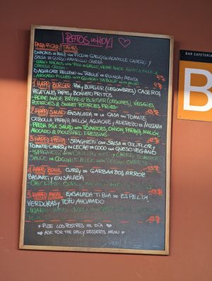 Menus change daily at Happy Cactus in Fuerteventura