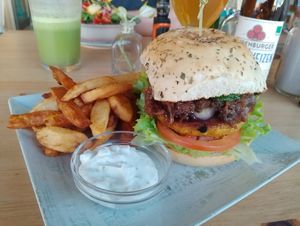 Happy burger at Happy Cactus in Fuerteventura