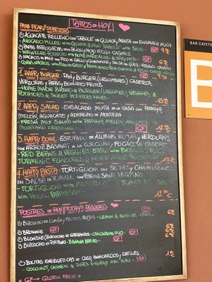 Menu  at Happy Cactus in Fuerteventura