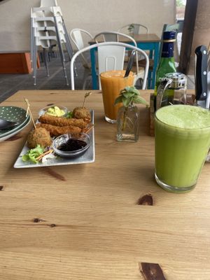 Tofu and croquettes. The curry mayo was so good!  at Happy Cactus in Fuerteventura