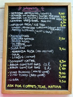 Getränkekarte #Veganuary at Happy Cactus in Fuerteventura