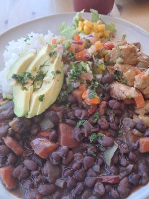 Beans with rice at Happy Cactus in Fuerteventura