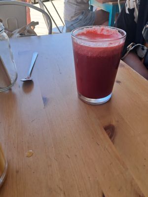 Orange and Beetroot Smoothie at Happy Cactus in Fuerteventura