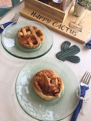 Beautiful pastries and coffee! Highly recommend and not far from the bus station!  at Happy Cactus in Fuerteventura