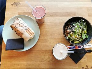 Soba bowl (not recommended) and kebab wrap (if you’re in Prague you should try this or else you’re really missing out) at Forky's - Veleslavinova in Prague