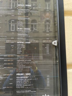 Menu2 at Forky's - Veleslavinova in Prague