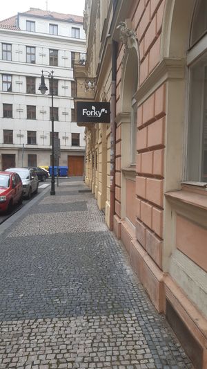 From outside at Forky's - Veleslavinova in Prague