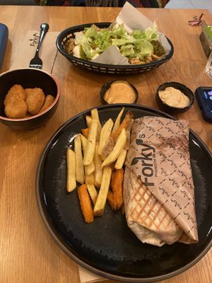 Shawarma fries, nuggets and kebab  at Forky's - Veleslavinova in Prague