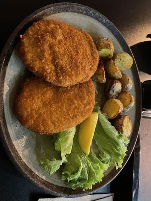 Schnitzel and baked potatoes   at Forky's - Veleslavinova in Prague