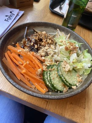 Noodle bowl. Bun bo nam bo. Top had peanuts bad sauce. Tasty.   at Forky's - Veleslavinova in Prague