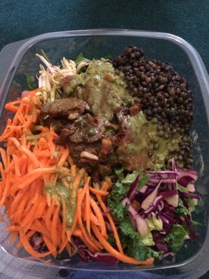 The super bowl - i added seitan and lentils. Super good and huge portion, perfect for salad lovers.  at Forky's - Veleslavinova in Prague