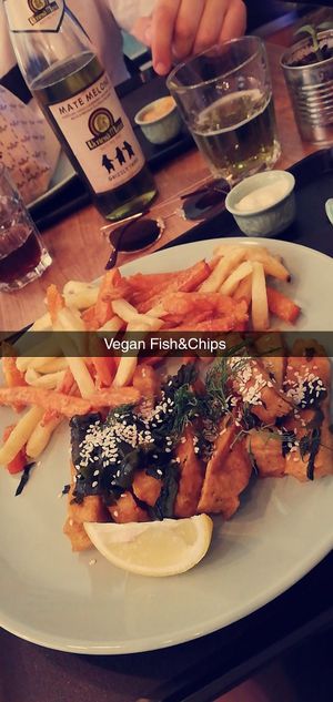 Vegan Fish&Chips, very good. at Forky's - Veleslavinova in Prague