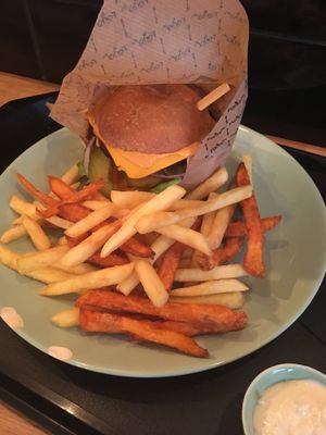 Vegan cheese burger  at Forky's - Veleslavinova in Prague