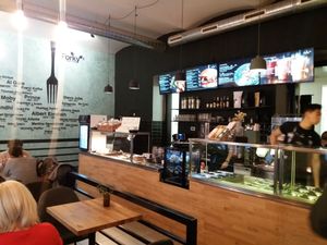 Restaurant counter at Forky's - Veleslavinova in Prague