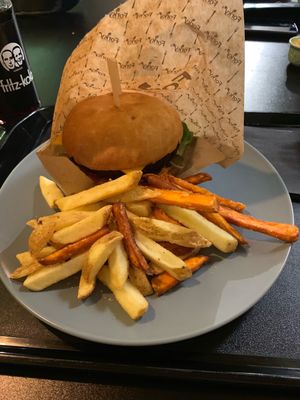 Vegan cheeze burger  at Forky's - Veleslavinova in Prague