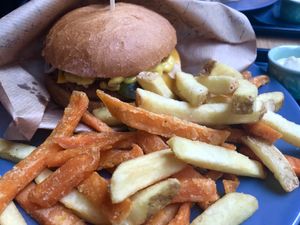 The new beyond burger is the shit! So tasty, we went there 3times at our trip to get one. I toke it with vegan cheese, sooo good! at Forky's - Veleslavinova in Prague