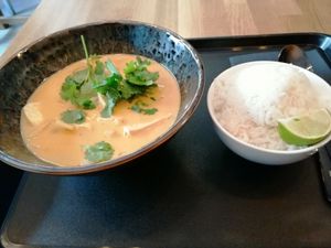 Thai red curry and jasmine rice  at Forky's - Veleslavinova in Prague