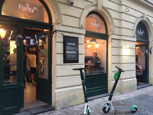 Outside  at Forky's - Veleslavinova in Prague