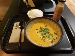 Thai red curry with jasmine rice. Super tasty! at Forky's - Veleslavinova in Prague