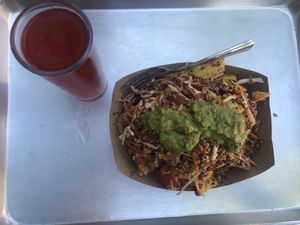 Taco bowl  (half bowl) and kombucha   at The Lively Daikon in Durango