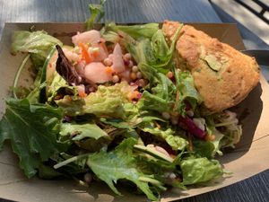 Yummy vegetarian salad at The Lively Daikon in Durango