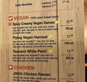 Other Vegan Options at JINYA Ramen Bar in Tulsa