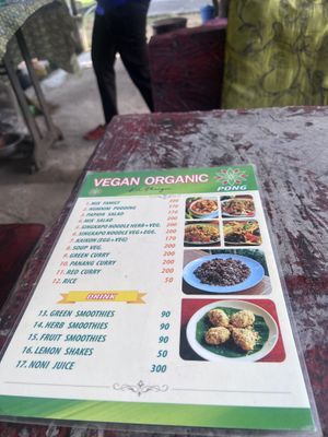 Menu  at Organic Vegetarian Food by Mrs. Pong in Koh Phangan