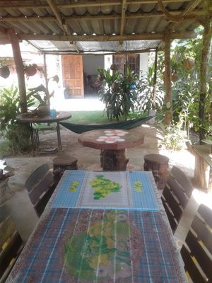 Sitting. at Organic Vegetarian Food by Mrs. Pong in Koh Phangan