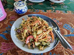 Vegan Papaya Salad (Som Tam) at Organic Vegetarian Food by Mrs. Pong in Koh Phangan