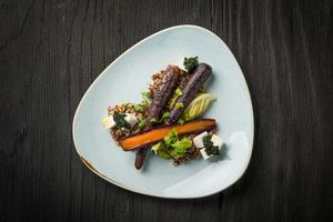 SAUTÉED ORGANIC PURPLE CARROTS at Glow in Belgrade
