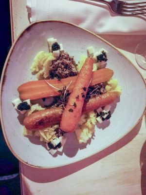 Caramelized carrots with quinoa and goat cheese   at Glow in Belgrade