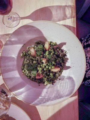 Risotto wit spinach and pears  at Glow in Belgrade