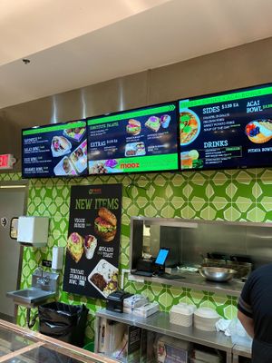Menu board at Maoz in Wellington