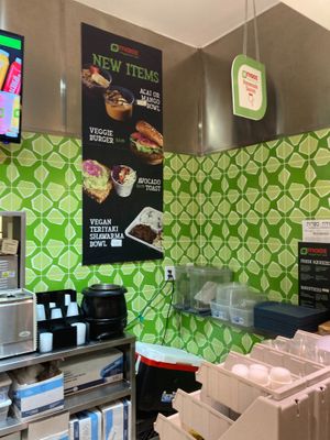 Menu board at Maoz in Wellington