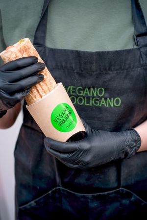 Rolls with falafel vegetables and BBQ sauce (300) at Vegano Hooligano - Rishelyevskaya in Odessa