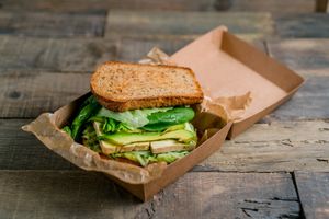 Healthy toast with avocado, tofu and green vegetable mix (200g) at Vegano Hooligano - Rishelyevskaya in Odessa