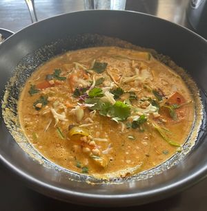 Peanut satay dish with tofu 💛  at Phat Noodle in Dominical