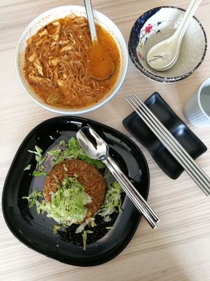 Spicy Fried Rice and Spicy Noodles. Both were yummy. at Sushi Kitchen in Petaling Jaya