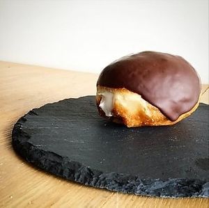 Chocolate glazed doughnut at Hikari Shokudo in Nasushiobara