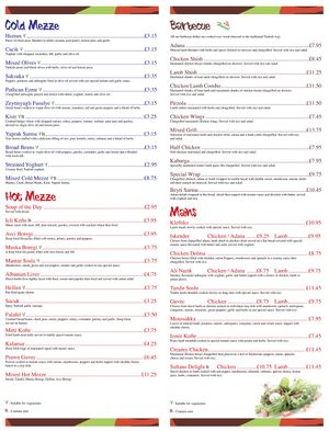 Menu at Red Mezze in Newcastle Upon Tyne
