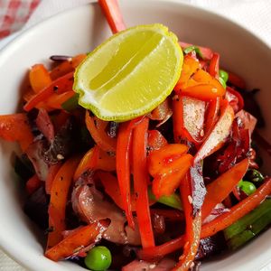 Warm Laughing Buddha Salad at The Laughing Buddha Cafe in Pushkar