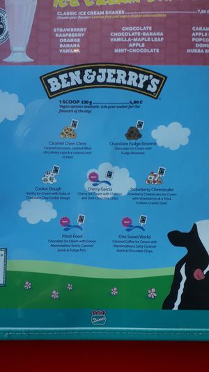 Vegan Ben & Jerry's flavour available at Classic American Diner in Rovaniemi